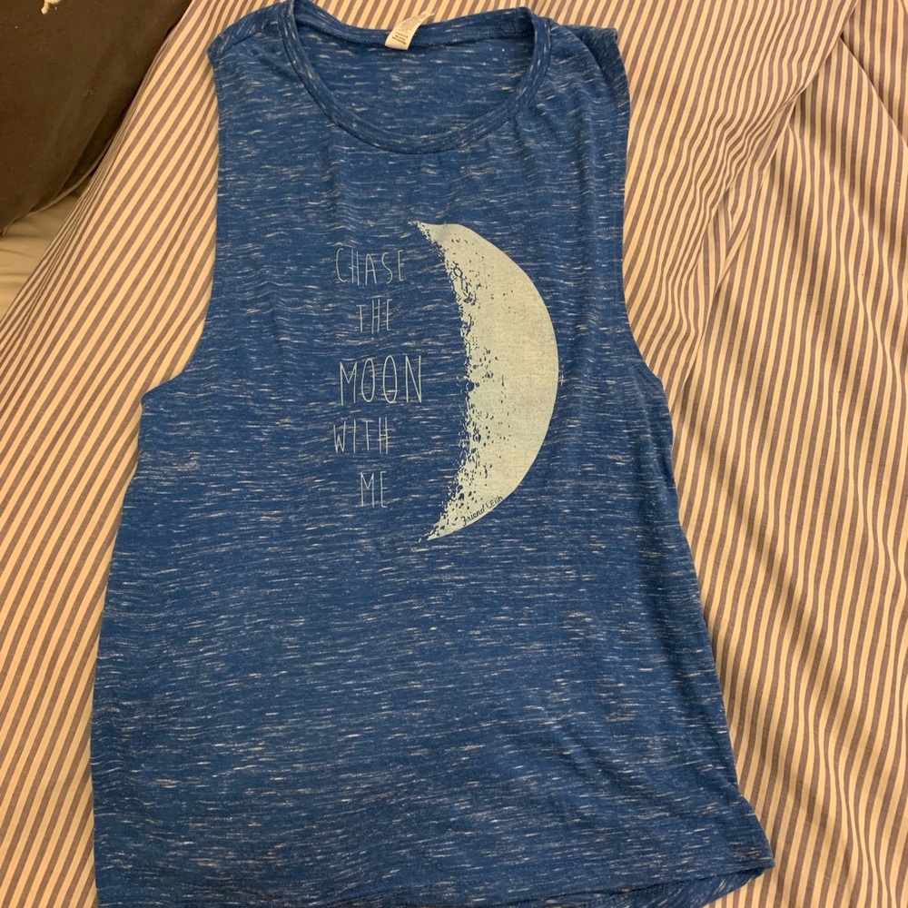 Chase the Moon With Me Printed Muscle Tank